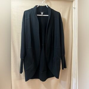 ⚫️ BOGO Eddie Bauer Black Open Front Sporty Cardigan comfy size medium